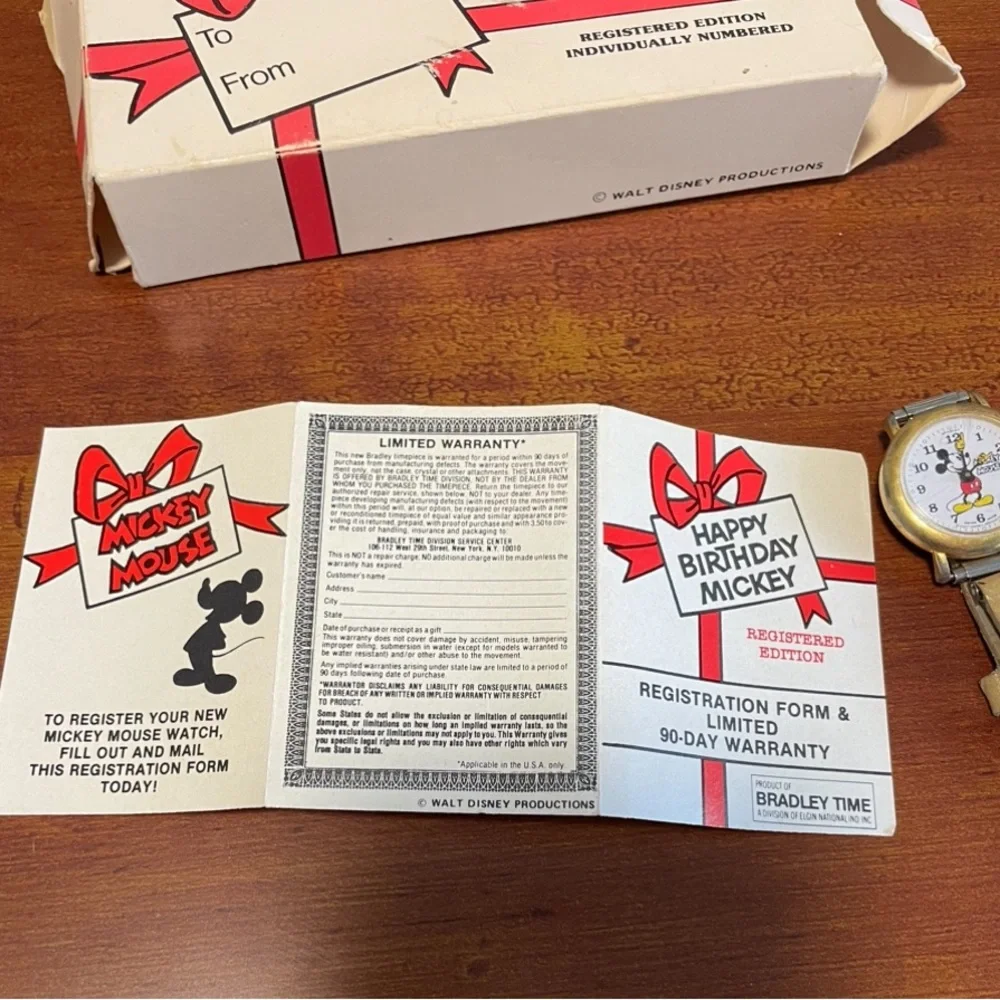 Vintage Disney‎ Mickey Mouse commemorative Swiss made watch 1970s